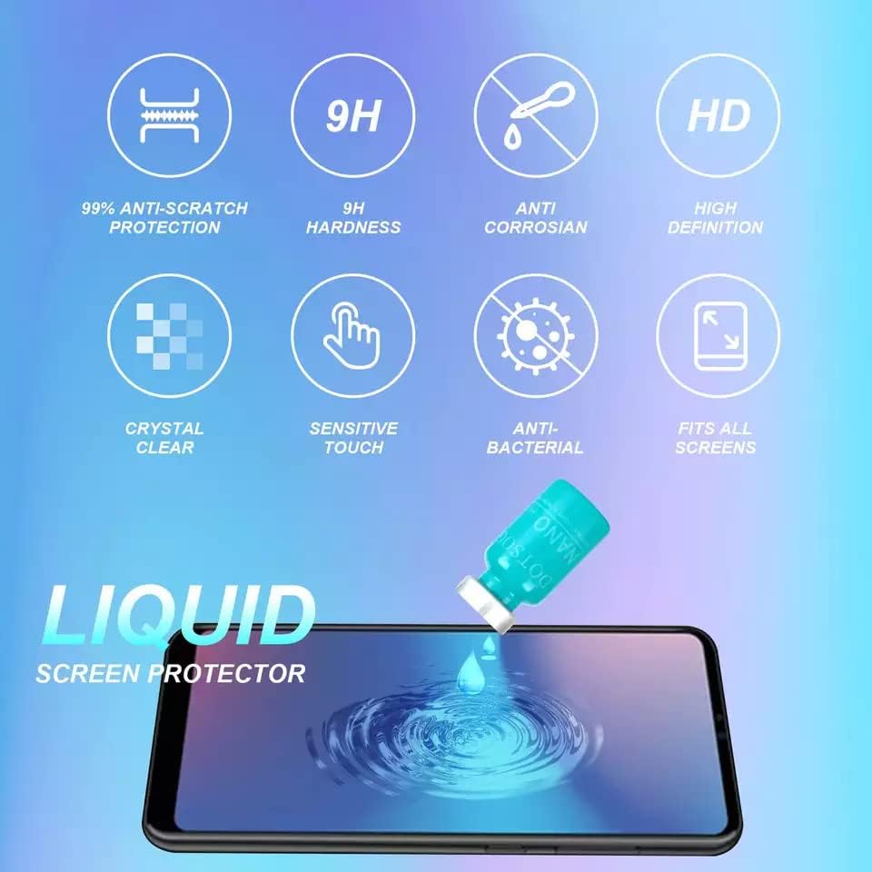 Protetor de tela líquida, revestimento de nano-nano anti-microbiano e 9H para smartphones móveis, tablets e relógios