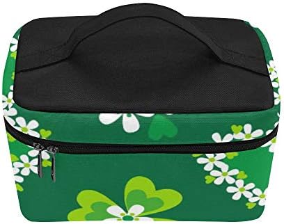 Shamrocks e Green Hearts Pattern Origi Pattern Lanch Box Bag Bag Almoço Bolsa de almoço isolada para mulheres/homens/piquenique/passeio