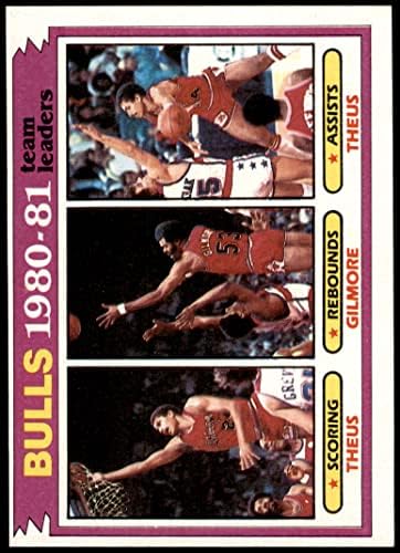 1981 Topps 46 Líderes do Bulls Reggie Theus/Artis Gilmore Chicago Bulls ex Bulls
