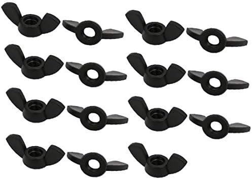 NOVO LON0167 M6 FORME feminino Nylon Wingnut Butterfly Nuts Black 15pcs (M6 Innengewinde Nylon Flügelmutter SchmetterlingsMuttern Schwarz 15st 15st 15st