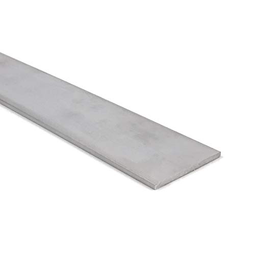 Barra plana de alumínio, 1/8 x 2, 6061 placa de uso geral, comprimento de 48 polegadas, caldo de moinho T6511, extrudado, 0,125