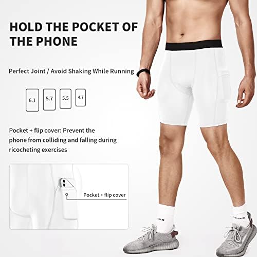 Shorts de compressão Niksa Men 3 pacote, roupas íntimas de compressão para homens atléticos com bolsos, executando