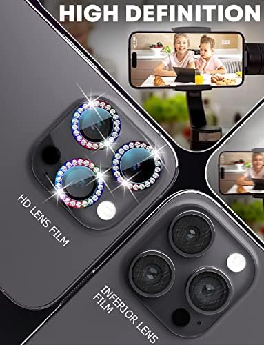 Freefa para iPhone 13 Pro/iPhone 13 Pro Max Camera Lens Protector, Bling Diamond Case para iPhone 13 Pro Camera Lens Protector,