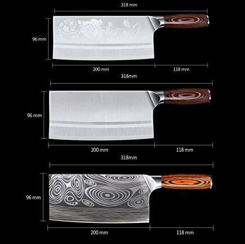 Faca de Cleaver Crivers, Cleaver de Carne, 1pcs de 8 polegadas Faca chinesa Faca Chopper 7Cr17Mov Aço inoxidável de aço de cuteira Cutador de legumes Chef Chef Faca faca faca