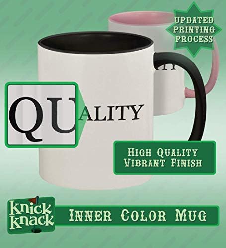 Presentes de Knick Knack Joll - 11oz Hashtag Ceramic Colored Handle and Interior Coffee Cup Cup, preto
