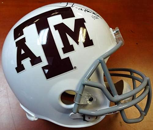 Johnny Manziel autografou o capacete Texas A&M Aggies 12 Heisman 1/50 Panini Holo PA28304 - Capacetes da faculdade autografados