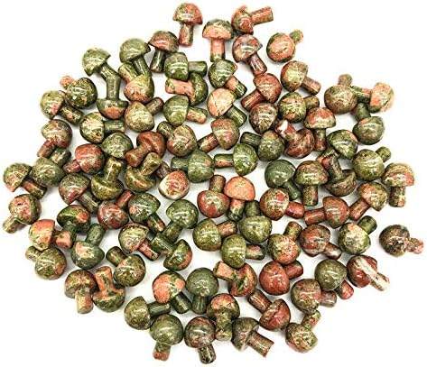 Suweile JJST 1PC Natural Unakite Quartz Cristal Cogumelo em forma de pedra polida Decoração de presente Cura de pedras e