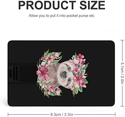 Baby Sloth With Flowers Credor Credit Drives Flash Drives personalizados Stick Key Gifts Corporate e brindes promocionais 64G