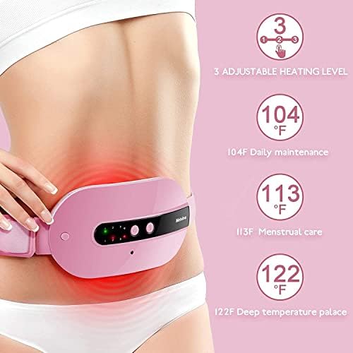 Almofada de aquecimento menstrual portátil, almofada de aquecimento inteligente para dores nas costas com 3 modos de massagem de
