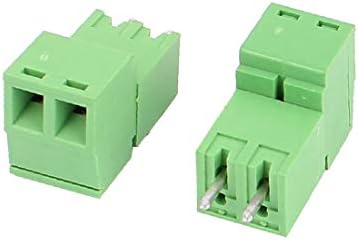 X-Dree 5 pares verde 2p 3,81mm Espaçamento PCB parafuso PCB Terminal Block Connector 300V 8a (5 Pares de Conetor de Bloque