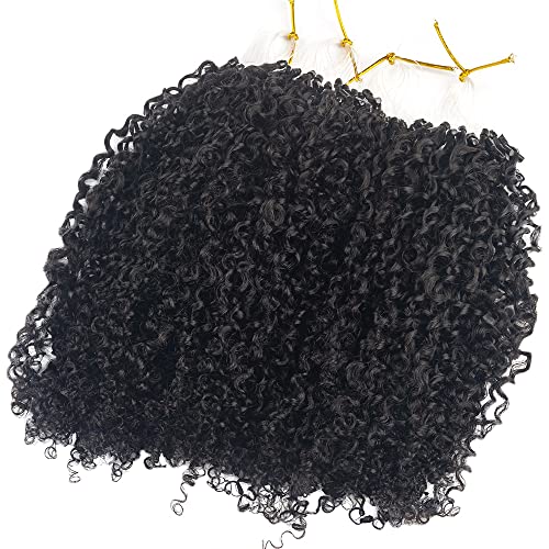 Niawigs Kinky Curly Microlink Hair Extensions Human Human para mulheres negras 4b Extensões de cabelo de micro loop cache