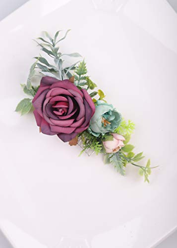 KercisBeauty Violet de cabelo floral escuro para noiva Capterpip de casamento de jardim Girls Meninas bandeira de