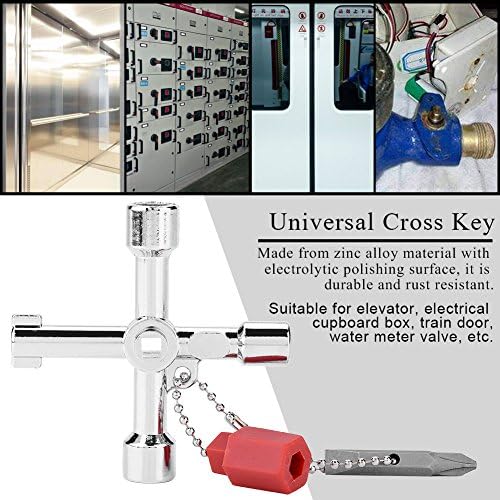 4 em 1 Chave da Universal Utilities, Key cruzada universal multifuncional de 4 vias com ferramentas de eletricistas de liga de liga
