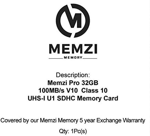 MEMZI PRO 32 GB 100MB/S CLASS 10 V10 SDHC Memory Card Compatível para Sony Alpha A9 ILCE-9, A9 II ILCE-9M2 Câmeras digitais