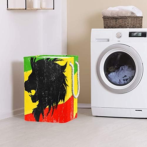 Cestas de lavanderia de padrões de leão Deyya cestam de altura dobrável para crianças adultas meninos adolescentes meninas em quartos banheiro 19.3x11.8x15.9 em/49x30x40.5 cm