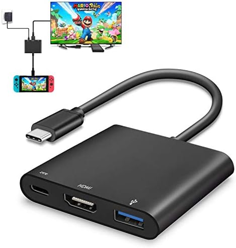 Adaptador HDMI USB Tipo C para Nintendo Switch, cabo portátil 4K HDMI Dock, controlador de TV MacBook Pro Samsung Galaxy