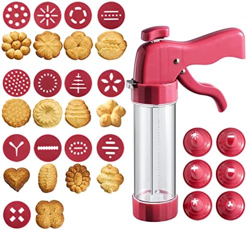 Conjunto de kits de fabricante de prensas de biscoitos, 23-peças biscoitos de mofo e cortadores de biscoitos para assar, cozinha de