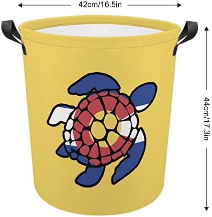 Bandeira da tartaruga do Colorado cesto dobrável cesta de lavanderia à prova d'água Bin Saco de armazenamento com alça