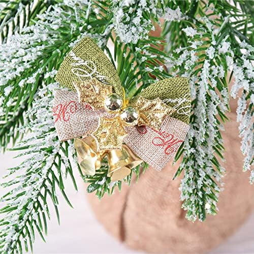 Treça de borboleta de árvore de Natal com decoração de sino de ferro mini de natal com sino guirlanda de ação de graças