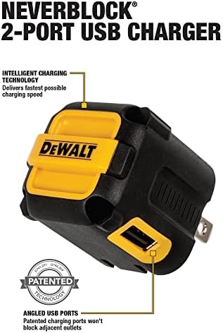 Carregador de parede USB de 2-porta Dewalt-carregador de trabalho Neverblock-Dual 5V 2.1A Adaptador de AC Power-Cubo