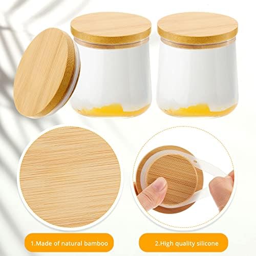Tampas de jarra de iogurte Sawysina Definir tampas de madeira reutilizáveis ​​de tampas redondas de conservas com anéis de