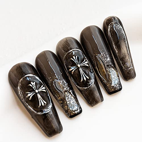Sun & Beam Nails Mades Pressione em unhas falsas Dicas de unhas longas de design popular armadura de balé corto coração