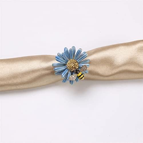 Guardanapo de girassol fuckle lago azul flor de flor de flor bee anel de guardanapo anel de guardana