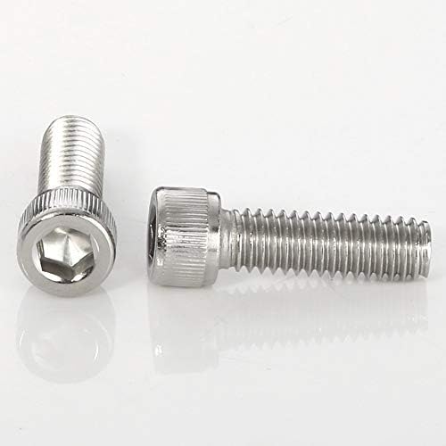 M3 x 6mm parafusos de tampa da cabeça, aço inoxidável 18-8, unidade de soquete Allen, fio completo, acabamento brilhante, 50 pcs