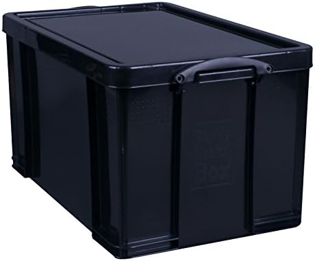 Caixa de armazenamento realmente útil 84 litros em preto sólido