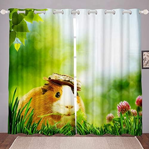 EROSEBRIDAL MOUSE Janela Curtaon Cartoon Guine Cretains Redents Wildlife Animal Window Window para crianças meninas meninas cortinas