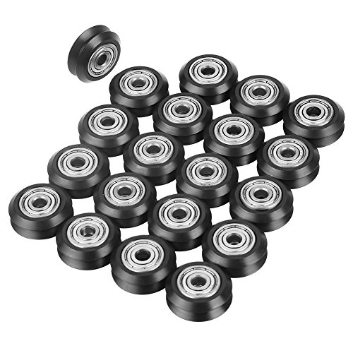 20pcs 5mm Bore V rolamento de sulco, 625 Roller V Groove Wheel, Acessórios de rolamento de polia de ranhura V para impressora CNC 3D