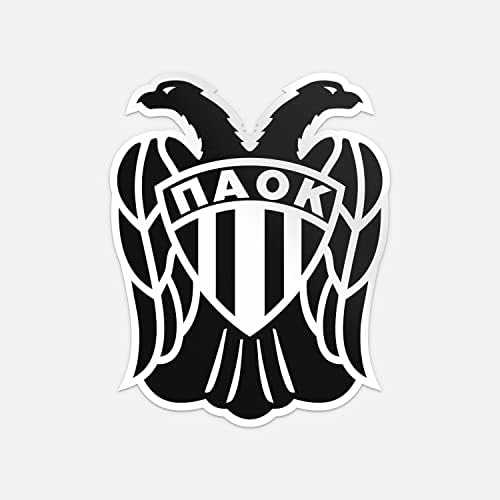 PAOK FC GREECE Futebol Logotipo de futebol vinil adesivo Decalque para pára -choques - lado mais longo 5 ''