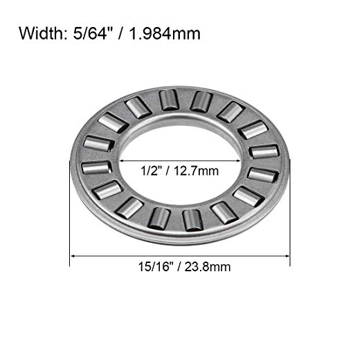 UXCELL NTA815 ROLOS DE AGELHA DE AGELHA DE PULHO 1/2 Bore 15/16 OD 5/64 Largura