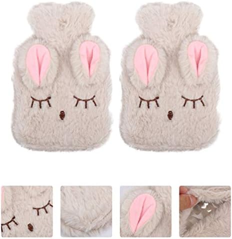 Besportble bichos de pelúcia animais de inverno 2pcs saco de garrafa de água quente com cobertura de pelúcia padrão