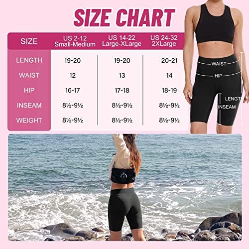 Campsnail 4 shorts de moto de pacote para mulheres - 8 de controle de barriga de cintura Alta