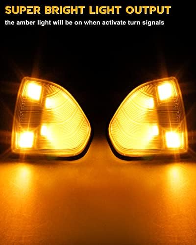 Luzes do espelho de LED Biftu LENTE LENS LENS LENTE TURPA SINAL COMPATÍVEL COM 2010-2022 DODGE RAM 1500 2500 3500 âmbar - Lado do motorista do passageiro