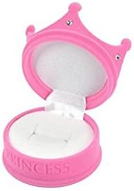 Mallofusa Velvet Jewelry Box Ring Collo Brincha Brincha de presente para exibir o estilo da coroa de armazenamento, rosa