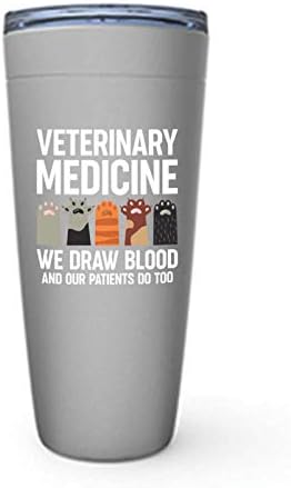 Tumbler veterinário Viking Branco - Med veterinário Nós também trazemos sangue e nossos pacientes também - Técnico especializado em animais de estimação de animais de estimação de animais 20oz 20oz