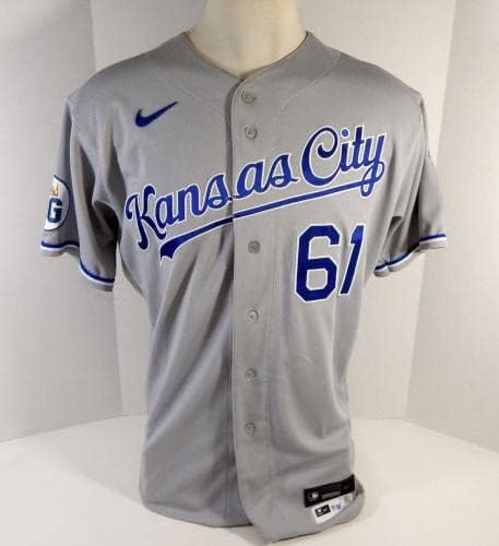 2020 Kansas City Royals Kevin McCarthy #61 Jogo emitido POS Usou Grey Jersey DG P - Jogo usada MLB Jerseys