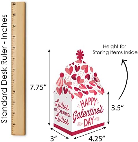 Big Dot of Happiness Happy Galentine Day - Tratar favores da festa da caixa - Partido do dia dos namorados Goodie Gable