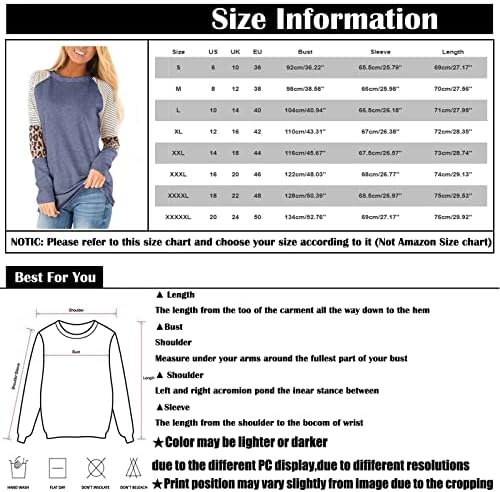 Camisas de manga comprida para mulheres, outono feminino e inverno com estampa de leopardo listrado no pescoço redondo de manga longa
