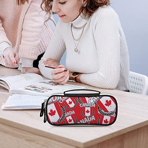 Maple Leaf Canada Flag Case Lápis Caso de Grande Capacidade Bolsa de Lápis Handheld Pen Saco de maquiagem Bolsa Organizador Presente