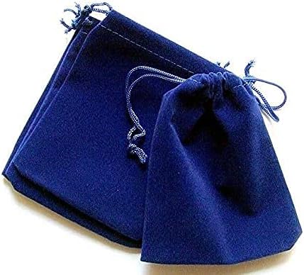 Blue Velvet 9x7 polegadas Aprox Potli Presente bolsa de bolsa de bolsa variável para o Natal Diwali Páscoa Aniversário de Casamento