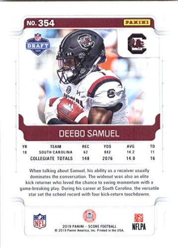 Pontuação de 2019 354 Deebo Samuel Carolina do Sul Gamecocks Cartão de futebol novato