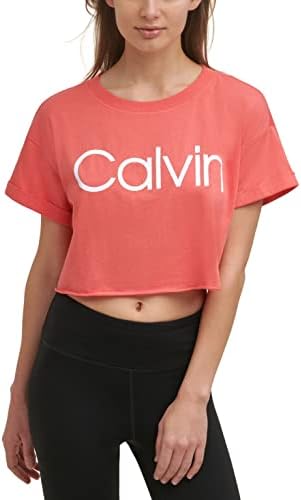 Calvin Klein Performance Feminino Camiseta Cropada de Hem Cropada