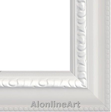 ALONLINE ART - SAINT FRANCIS DE ASSISI EM ECSTASY POR CARAVAGGIO | Imagem emoldurada branca impressa em tela algodão, anexada à placa de espuma | Estrutura pronta para pendurar | 37 x29 | Decoração de casa de arte de parede