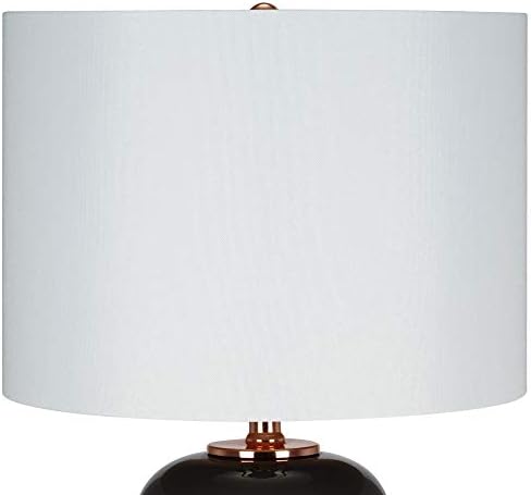 CATALINA 22076-001 Lâmpada de mesa de vidro lisa moderna com detalhes em latão de metal, lâmpada LED incluída, 25 , fumaça