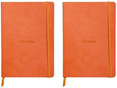Pacote de 2 notebook de capa macia rhodiarama tangerine 6x8.25 forrado