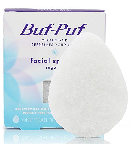 Esponja facial regular do BUF-PUF, o dermatologista desenvolveu, remove profundamente a sujeira e a maquiagem que causam