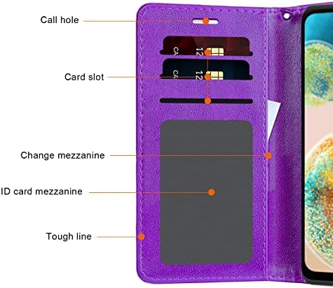 Cases para a caixa da Samsung Galaxy A23, carteira da caixa Samsung A23 com alça de mão Galaxia A23 Caso PU Clipe de couro flip A23